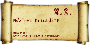 Márfi Kristóf névjegykártya
