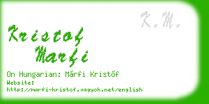 kristof marfi business card